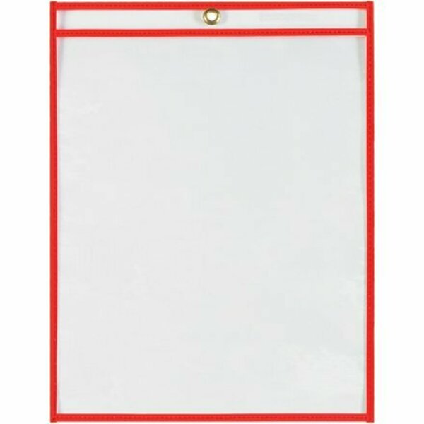 Bsc Preferred 9 x 12'' Neon Red Job Ticket Holders, 15PK S-2761R